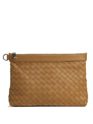 Bottega Veneta - Hydrology Intrecciato-leather Pouch - Mens - Brown