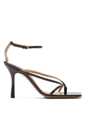 Bottega Veneta - Stretch 90 Square-toe Leather Sandals - Womens - Black - 34 EU/IT