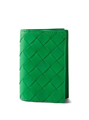 Bottega Veneta - Intrecciato Leather Bi-fold Cardholder - Mens - Green - ONE SIZE