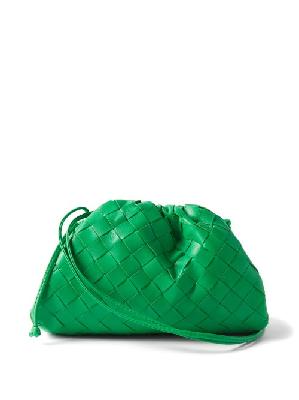 Bottega Veneta - Pouch Mini Intrecciato-leather Cross-body Bag - Womens - Green - ONE SIZE