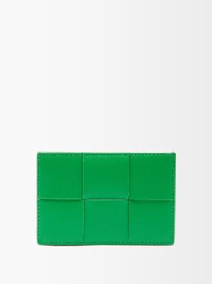 Bottega Veneta - Cassette Intrecciato-leather Cardholder - Mens - Green - ONE SIZE