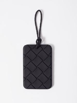 Bottega Veneta - Intrecciato-silicone Luggage Tag - Mens - Black - ONE SIZE