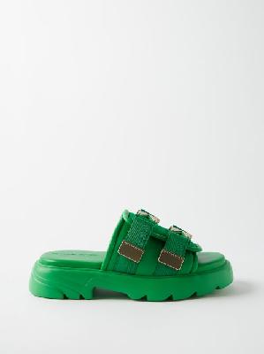 Bottega Veneta - Flash Mesh And Leather Sandals - Mens - Green - 38 EU
