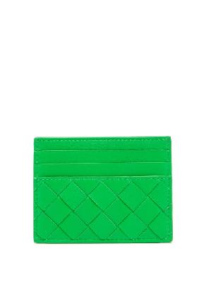 Bottega Veneta - Intrecciato Leather Cardholder - Womens - Green - ONE SIZE