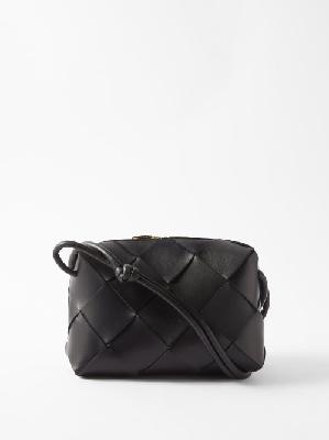 Bottega Veneta - Cassette Small Intrecciato-leather Cross-body Bag - Womens - Black - ONE SIZE