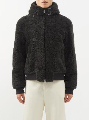Bottega Veneta - Hooded Wool-blend Shearling Jacket - Mens - Dark Khaki - 50 EU/IT