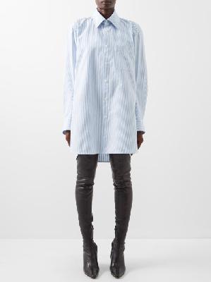 Bottega Veneta - Oversized Striped Oxford Shirt - Womens - Blue Stripe - 34 IT