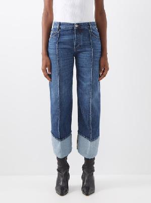 Bottega Veneta - Front-seam Curved Cropped Jeans - Womens - Denim - 40 IT