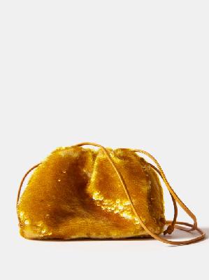 Bottega Veneta - The Pouch Sequinned Clutch Bag - Womens - Gold - ONE SIZE