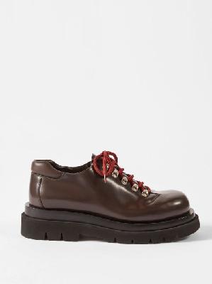 Bottega Veneta - Lug-sole Leather Lace-up Shoes - Mens - Dark Brown - 38 EU