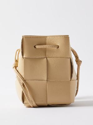 Bottega Veneta - Cassette Mini Intrecciato-leather Bucket Bag - Womens - Beige - ONE SIZE