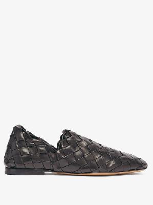 Bottega Veneta - The Slipper Intrecciato Leather Loafers - Mens - Black - 38.5 EU