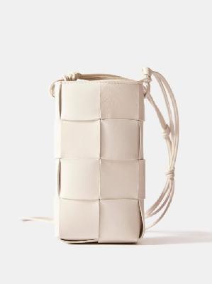 Bottega Veneta - Intrecciato Leather Phone Pouch - Womens - White