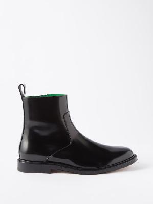 Bottega Veneta - Okinawa Brushed-leather Ankle Boots - Mens - Black - 40 EU