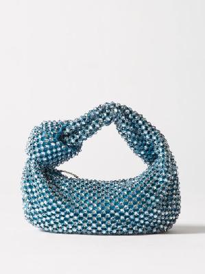 Bottega Veneta - Jodie Crystal-netting Clutch Bag - Womens - Blue - ONE SIZE
