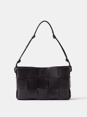 Bottega Veneta - Cassette Intrecciato-leather Shoulder Bag - Womens - Black - ONE SIZE
