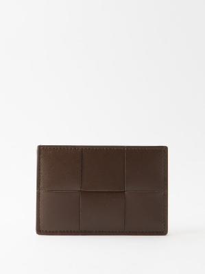 Bottega Veneta - Cassette Intrecciato-leather Cardholder - Mens - Brown - ONE SIZE