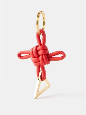 Bottega Veneta - Knot Leather Key Ring - Womens - Red - ONE SIZE