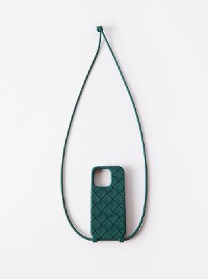 Bottega Veneta - Intrecciato Rubber Iphone® 14 Pro Case - Mens - Emerald - ONE SIZE