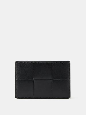 Bottega Veneta - Cassette Intrecciato-leather Cardholder - Mens - Black - ONE SIZE