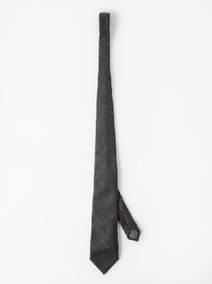 Brunello Cucinelli - Wool-flannel Tie - Mens - Dark Grey - ONE SIZE