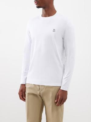 Brunello Cucinelli - Logo-embroidered Long-sleeve Cotton-jersey T-shirt - Mens - White - 44 EU/IT