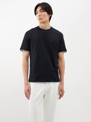 Brunello Cucinelli - Layered-effect Cotton-jersey T-shirt - Mens - Black - L