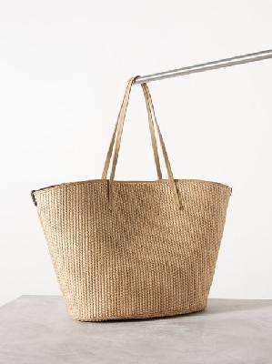 Brunello Cucinelli - Rope Weave Leather-trim Tote Bag - Womens - Beige - ONE SIZE