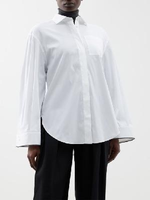 Brunello Cucinelli - Monili-trim Cotton-blend Shirt - Womens - White - L