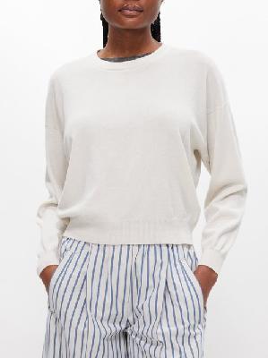 Brunello Cucinelli - Monili-embellished Cashmere Sweater - Womens - White - XS