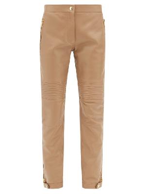 Burberry - Christy Zip-cuff Leather Skinny Trousers - Womens - Camel - 4 UK
