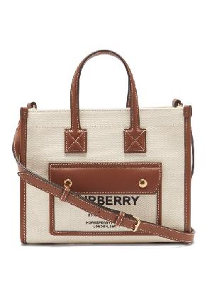 Burberry - Freya Mini Canvas And Leather Tote Bag - Womens - Tan Multi - ONE SIZE