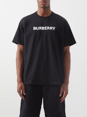 Burberry - Harriston Logo-print Cotton T-shirt - Mens - Black - XS