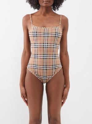 Burberry - Vintage-check Swimsuit - Womens - Beige Check - M