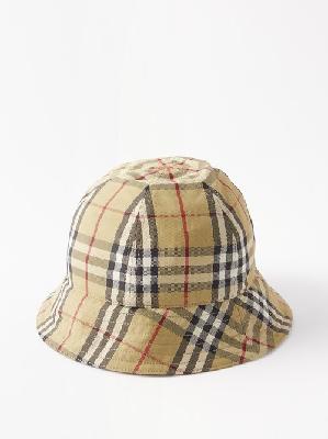 Burberry - Check Canvas Bucket Hat - Womens - Beige Check - S