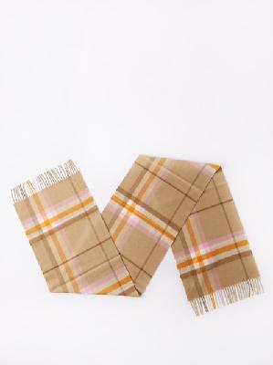 Burberry - Giant Check Cashmere Scarf - Womens - Beige Check - ONE SIZE