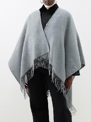 Burberry - Check Reversible Wool Shawl - Womens - Grey Check - ONE SIZE