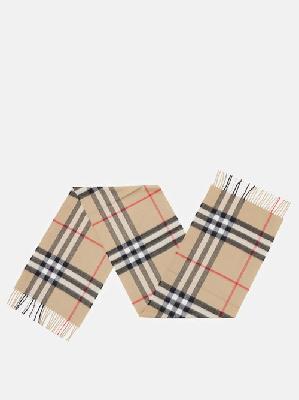Burberry - Checked Cashmere Scarf - Womens - Beige - ONE SIZE