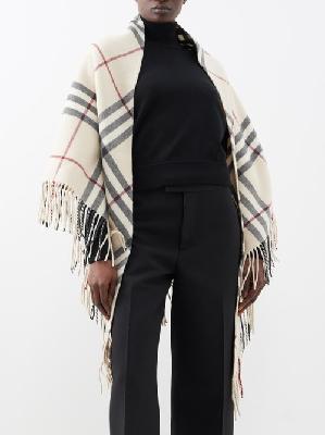 Burberry - Giant Check Wool Cape - Womens - Ivory - ONE SIZE