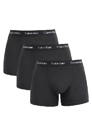 Calvin Klein Underwear - Pack Of Three Stretch-cotton Boxer Trunks - Mens - Black - M