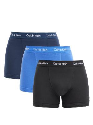 Calvin Klein Underwear - Pack Of Three Cotton-blend Boxer Briefs - Mens - Blue Multi - S