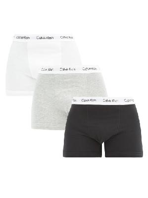 Calvin Klein Underwear - Pack Of Three Stretch-cotton Boxer Trunks - Mens - Black Multi - S