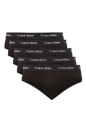 Calvin Klein Underwear - Pack Of Five Cotton-blend Briefs - Mens - Black - XS