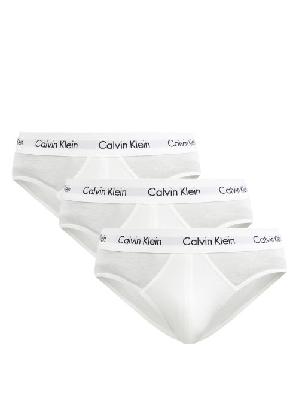 Calvin Klein Underwear - Pack Of Three Cotton-blend Briefs - Mens - White - M