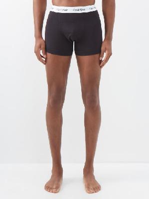 Calvin Klein Underwear - Pack Of Three Stretch-cotton Boxer Briefs - Mens - Black - L