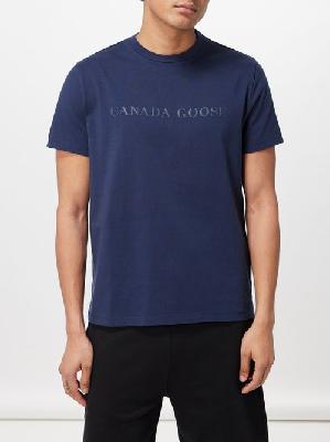 Canada Goose - Emersen Logo-print Cotton-jersey T-shirt - Mens - Navy - M