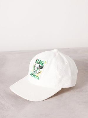Casablanca - Le Jeu Cotton-twill Embroidered Cap - Mens - White - ONE SIZE