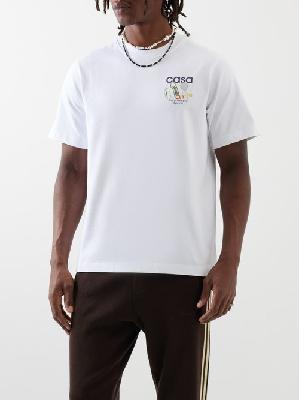 Casablanca - Equipement Sportif-print Organic-cotton T-shirt - Mens - White Multi - XL