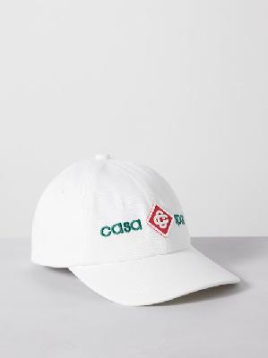 Casablanca - Summer Court Cotton-twill Baseball Cap - Mens - White - ONE SIZE