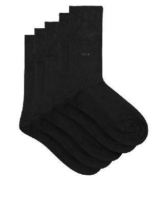 CDLP - Pack Of Five Bamboo-blend Socks - Mens - Black - 43/46 EU